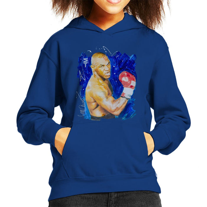 Sidney Maurer Original Portrait Of Mike Tyson Kids Hooded Sweatshirt - Kids Boys Hooded Sweatshirt