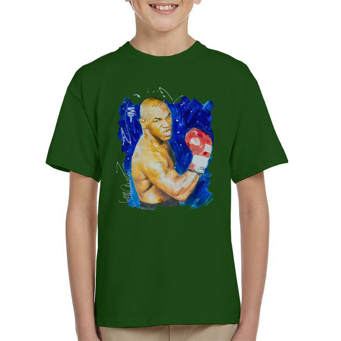 Sidney Maurer Original Portrait Of Mike Tyson Kids T-Shirt - Kids Boys T-Shirt