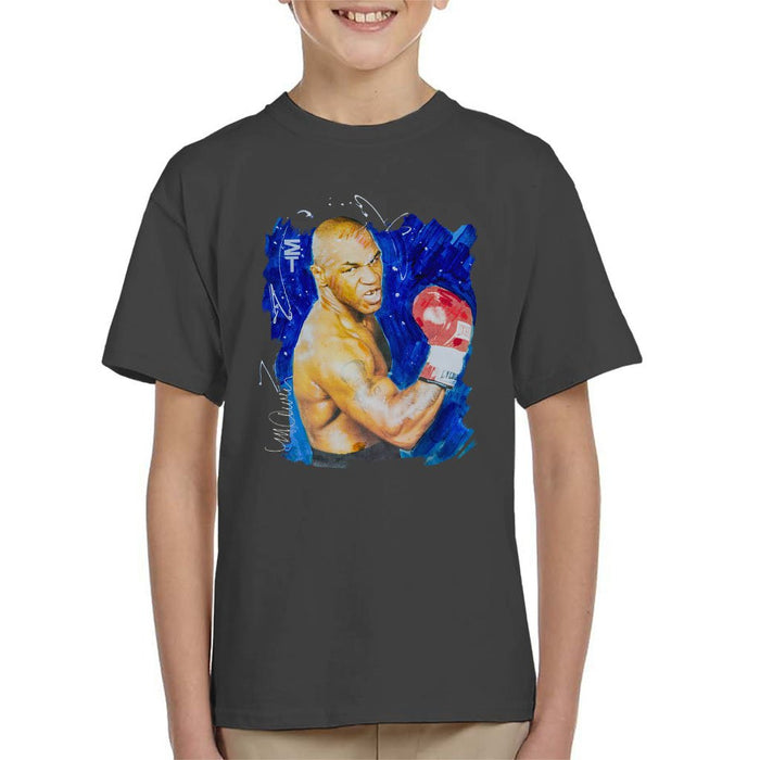 Sidney Maurer Original Portrait Of Mike Tyson Kids T-Shirt - Kids Boys T-Shirt