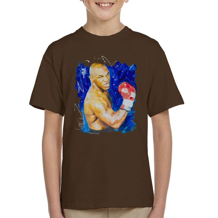 Sidney Maurer Original Portrait Of Mike Tyson Kids T-Shirt - Kids Boys T-Shirt