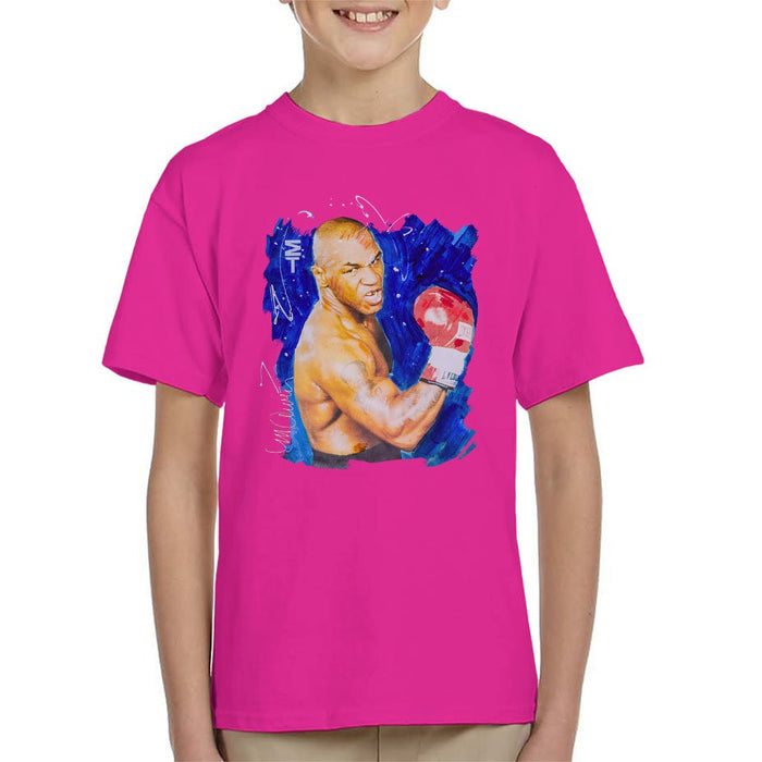 Sidney Maurer Original Portrait Of Mike Tyson Kids T-Shirt - Kids Boys T-Shirt