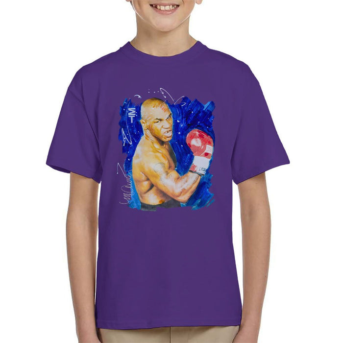 Sidney Maurer Original Portrait Of Mike Tyson Kids T-Shirt - Kids Boys T-Shirt