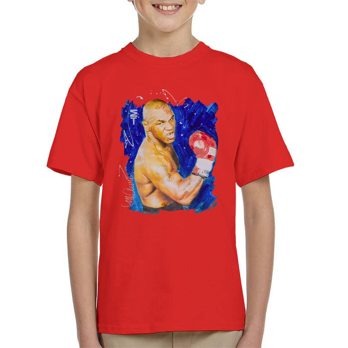 Sidney Maurer Original Portrait Of Mike Tyson Kids T-Shirt - Kids Boys T-Shirt