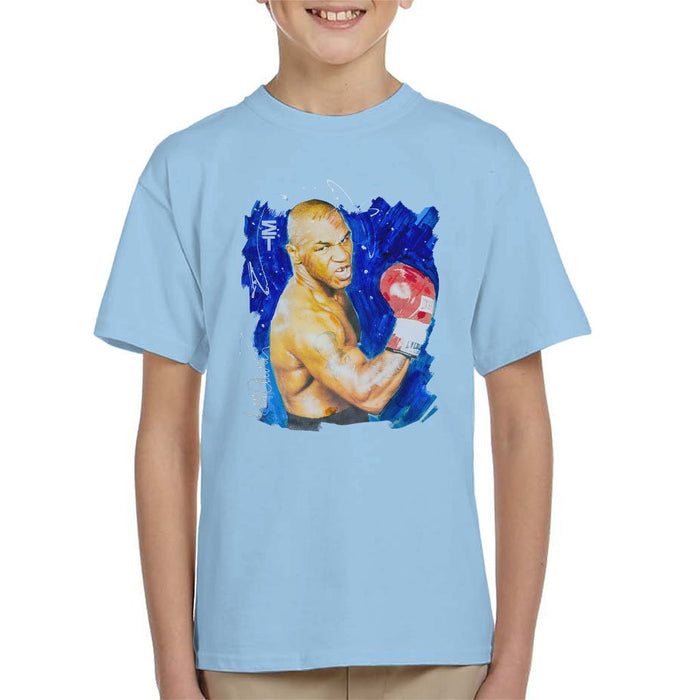 Sidney Maurer Original Portrait Of Mike Tyson Kids T-Shirt - Kids Boys T-Shirt