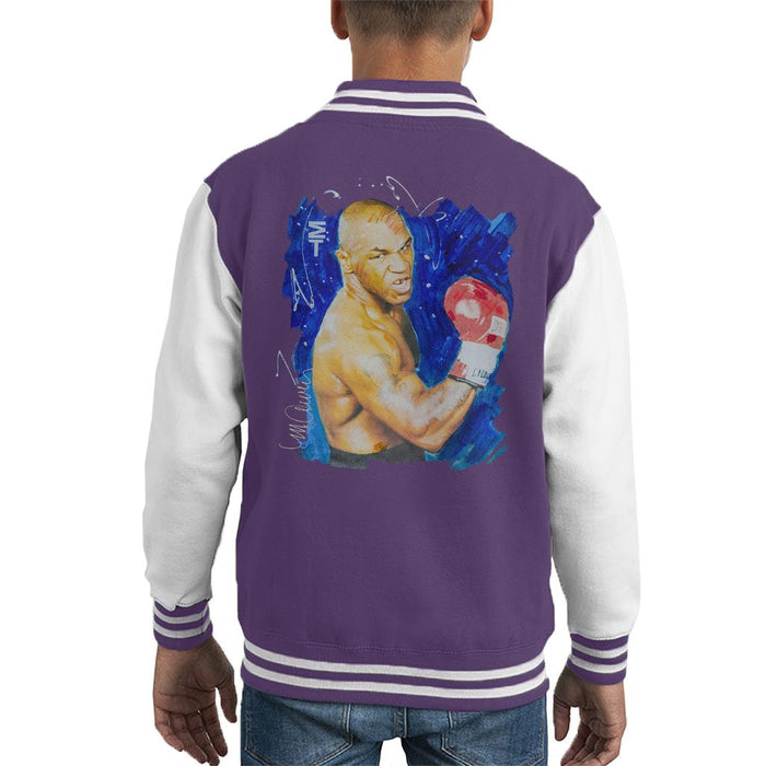 Sidney Maurer Original Portrait Of Mike Tyson Kids Varsity Jacket - Kids Boys Varsity Jacket