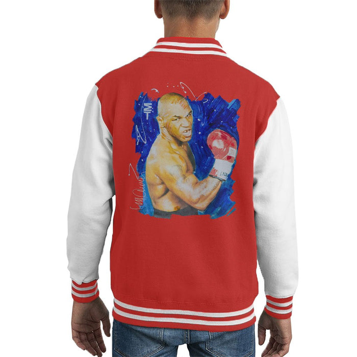 Sidney Maurer Original Portrait Of Mike Tyson Kids Varsity Jacket - Kids Boys Varsity Jacket