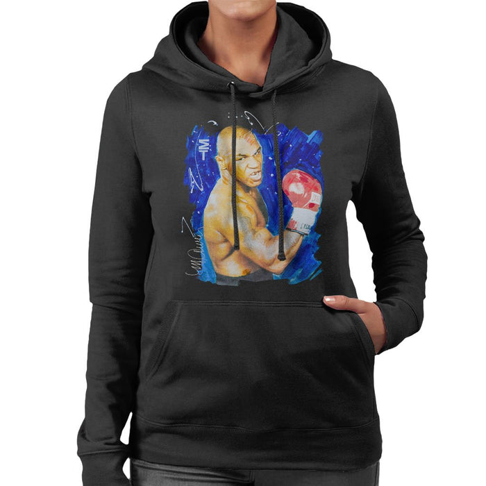 Sidney Maurer Original Portrait Of Mike Tyson Womens Hooded Sweatshirt - Womens Hooded Sweatshirt