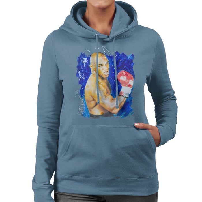 Sidney Maurer Original Portrait Of Mike Tyson Womens Hooded Sweatshirt - Womens Hooded Sweatshirt