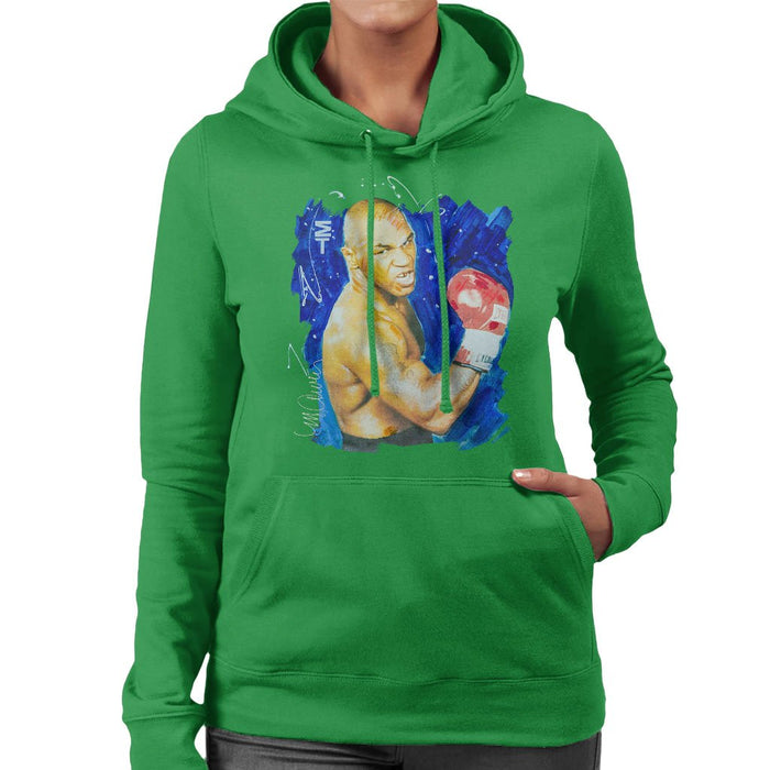 Sidney Maurer Original Portrait Of Mike Tyson Womens Hooded Sweatshirt - Womens Hooded Sweatshirt