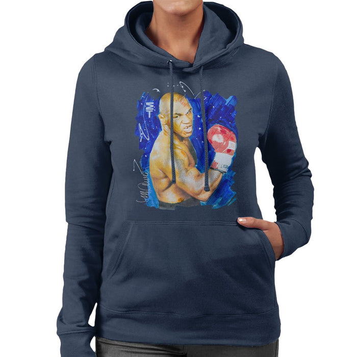 Sidney Maurer Original Portrait Of Mike Tyson Womens Hooded Sweatshirt - Womens Hooded Sweatshirt