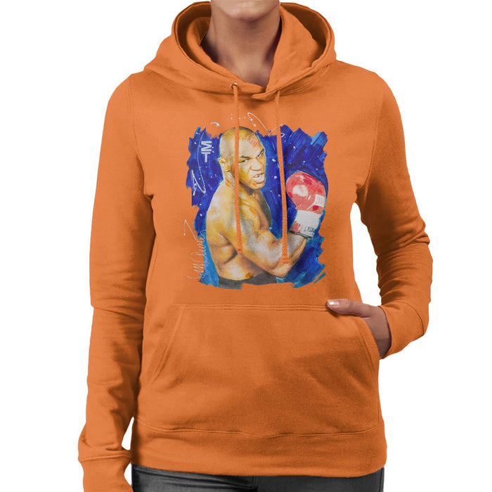 Sidney Maurer Original Portrait Of Mike Tyson Womens Hooded Sweatshirt - Womens Hooded Sweatshirt