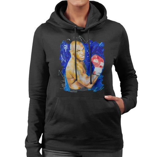 Sidney Maurer Original Portrait Of Mike Tyson Womens Hooded Sweatshirt - Womens Hooded Sweatshirt
