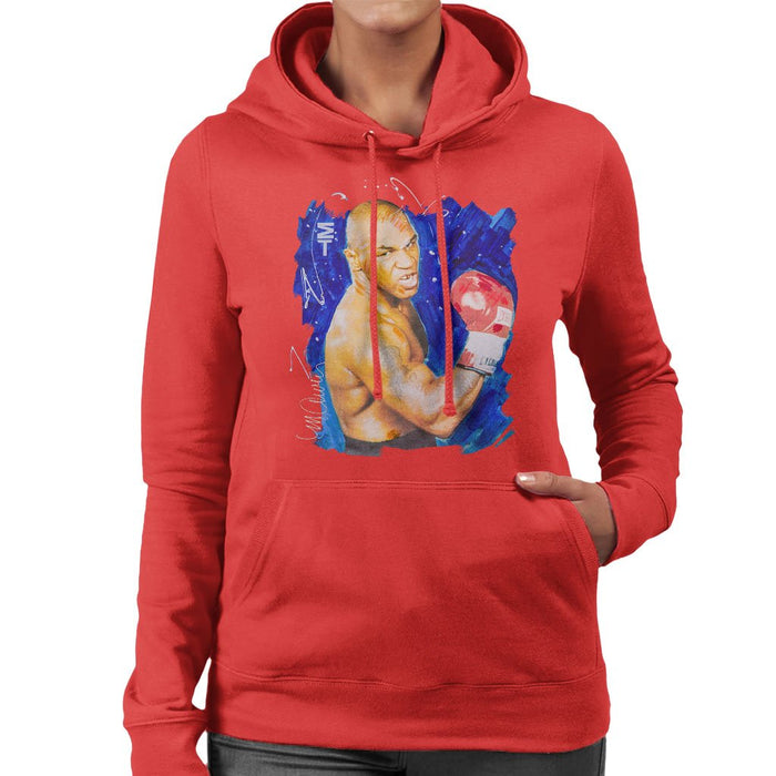 Sidney Maurer Original Portrait Of Mike Tyson Womens Hooded Sweatshirt - Womens Hooded Sweatshirt