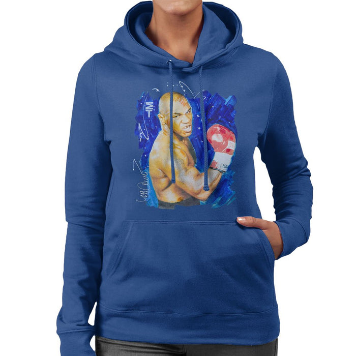 Sidney Maurer Original Portrait Of Mike Tyson Womens Hooded Sweatshirt - Womens Hooded Sweatshirt