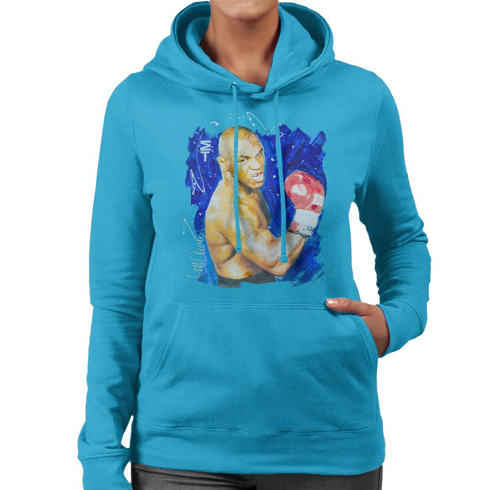 Sidney Maurer Original Portrait Of Mike Tyson Womens Hooded Sweatshirt - Womens Hooded Sweatshirt