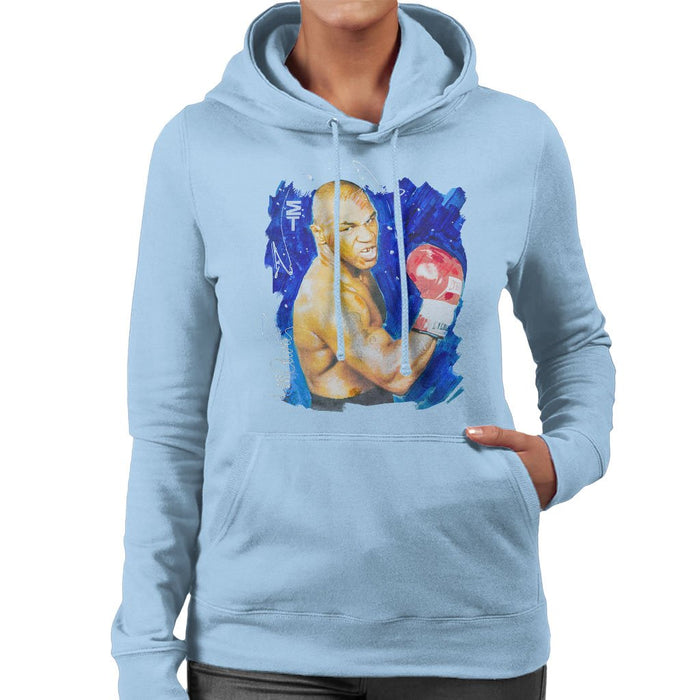Sidney Maurer Original Portrait Of Mike Tyson Womens Hooded Sweatshirt - Womens Hooded Sweatshirt