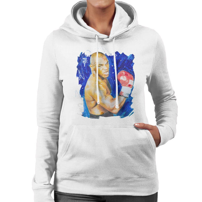Sidney Maurer Original Portrait Of Mike Tyson Womens Hooded Sweatshirt - Womens Hooded Sweatshirt