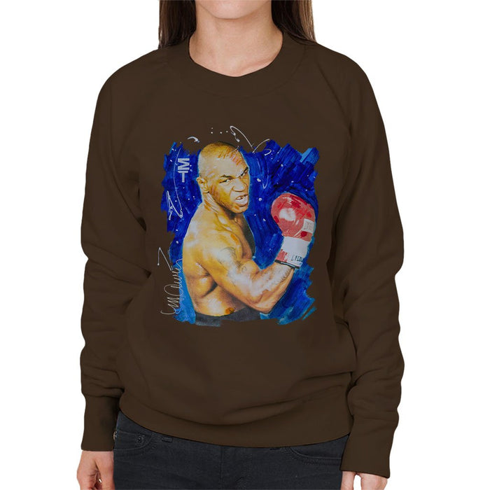 Sidney Maurer Original Portrait Of Mike Tyson Womens Sweatshirt - Womens Sweatshirt