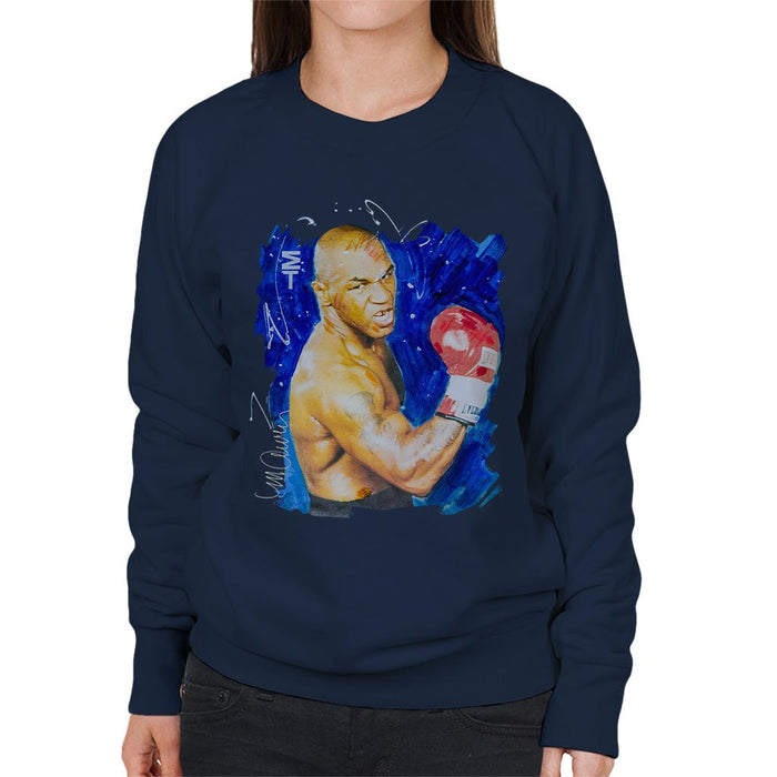 Sidney Maurer Original Portrait Of Mike Tyson Womens Sweatshirt - Womens Sweatshirt