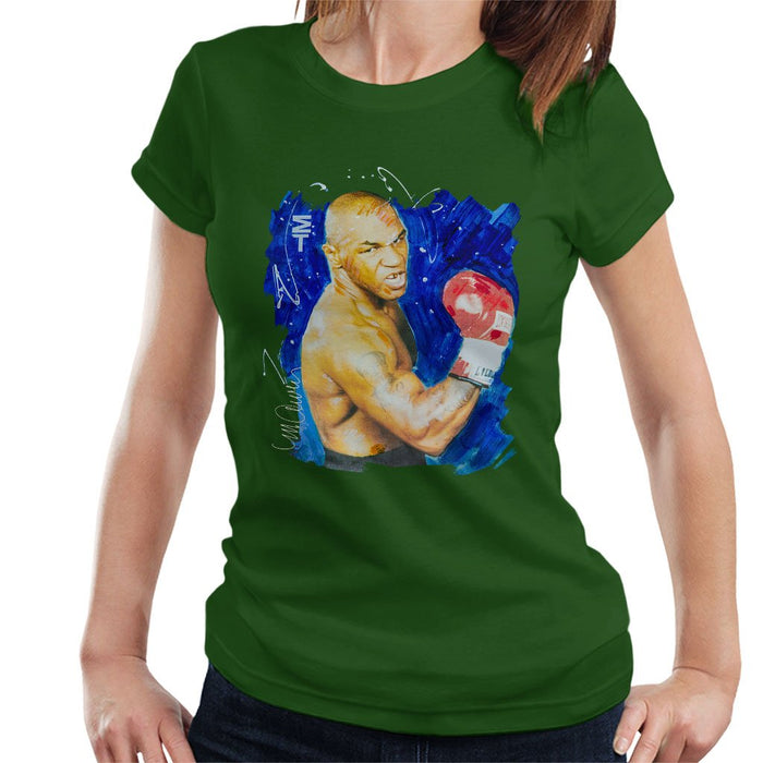 Sidney Maurer Original Portrait Of Mike Tyson Womens T-Shirt - Womens T-Shirt