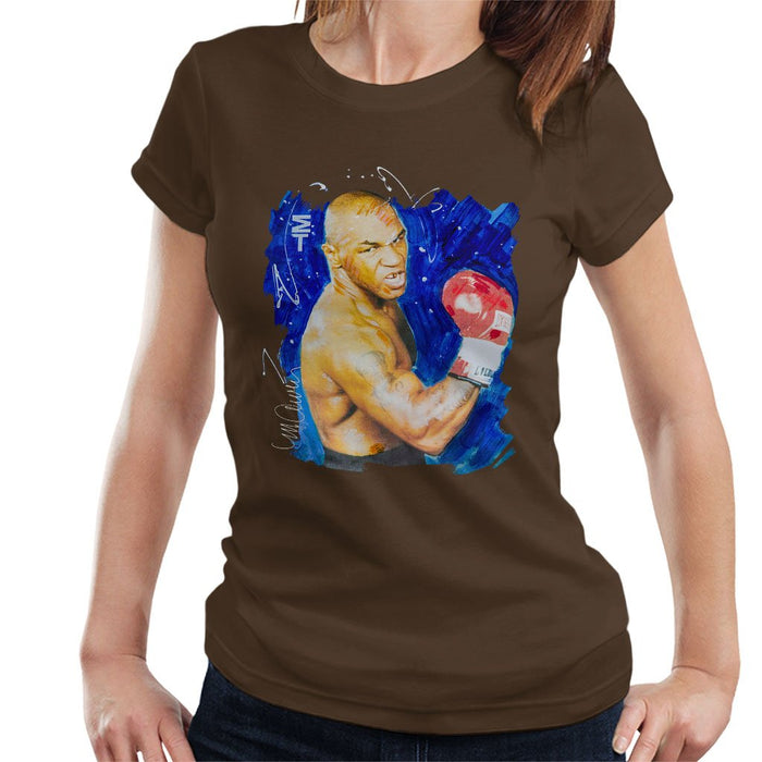 Sidney Maurer Original Portrait Of Mike Tyson Womens T-Shirt - Womens T-Shirt