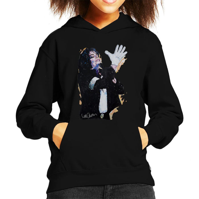 Sidney Maurer Original Portrait Of Michael Jackson White Glove Kids Hooded Sweatshirt - Kids Boys Hooded Sweatshirt