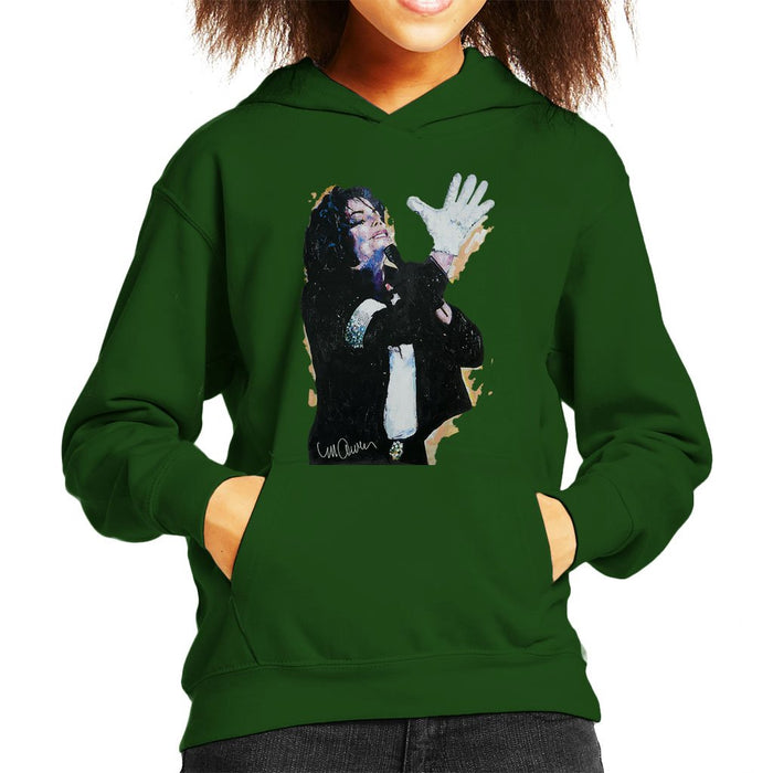 Sidney Maurer Original Portrait Of Michael Jackson White Glove Kids Hooded Sweatshirt - Kids Boys Hooded Sweatshirt