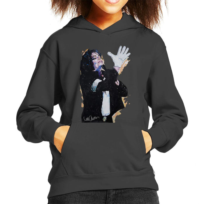 Sidney Maurer Original Portrait Of Michael Jackson White Glove Kids Hooded Sweatshirt - Kids Boys Hooded Sweatshirt