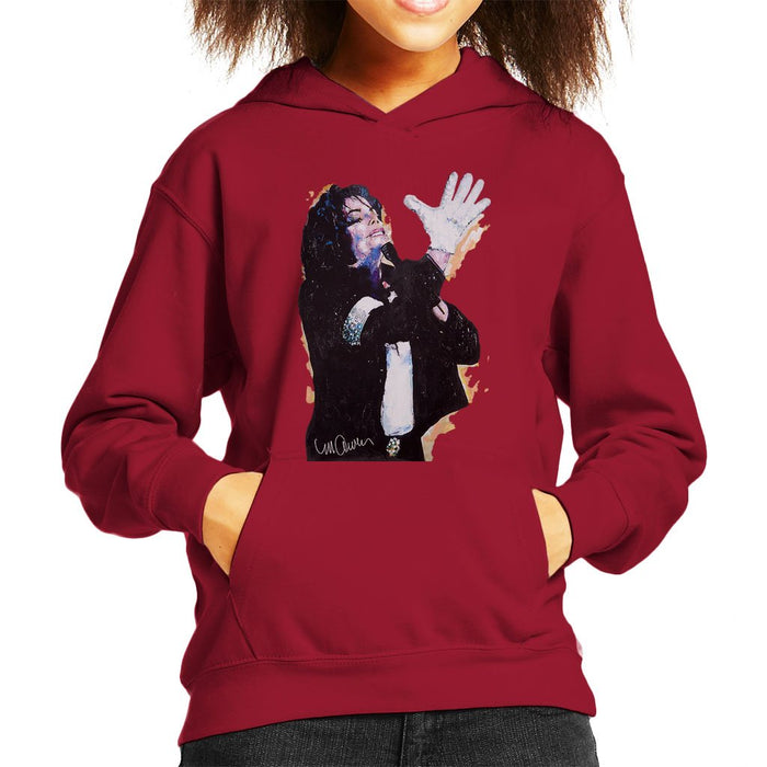 Sidney Maurer Original Portrait Of Michael Jackson White Glove Kids Hooded Sweatshirt - Kids Boys Hooded Sweatshirt