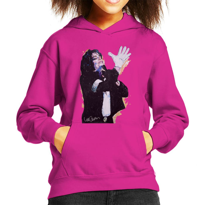 Sidney Maurer Original Portrait Of Michael Jackson White Glove Kids Hooded Sweatshirt - Kids Boys Hooded Sweatshirt