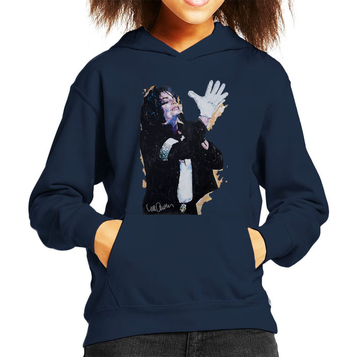 Sidney Maurer Original Portrait Of Michael Jackson White Glove Kids Hooded Sweatshirt - Kids Boys Hooded Sweatshirt