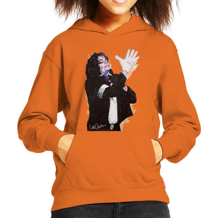 Sidney Maurer Original Portrait Of Michael Jackson White Glove Kids Hooded Sweatshirt - Kids Boys Hooded Sweatshirt