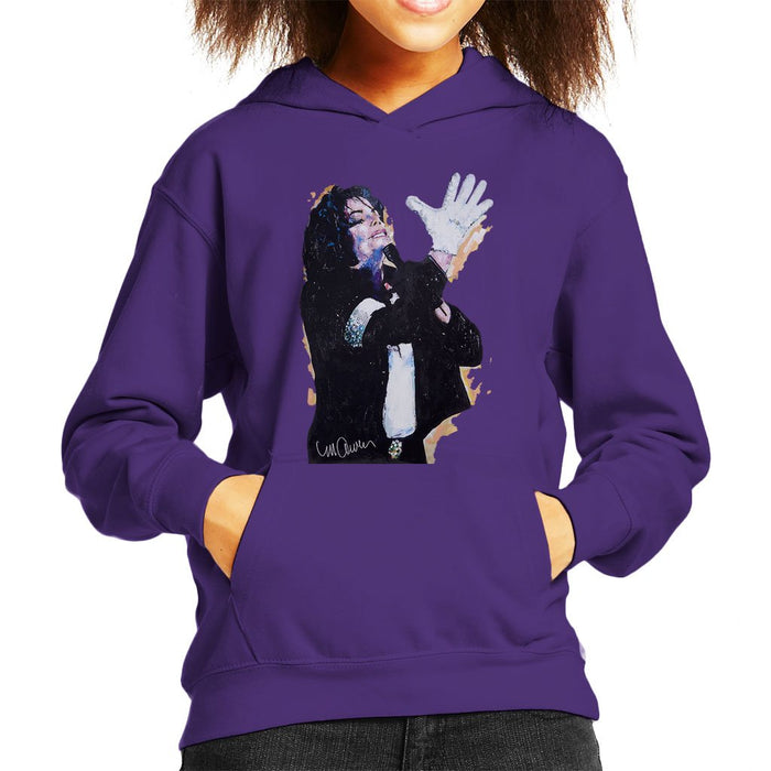 Sidney Maurer Original Portrait Of Michael Jackson White Glove Kids Hooded Sweatshirt - Kids Boys Hooded Sweatshirt
