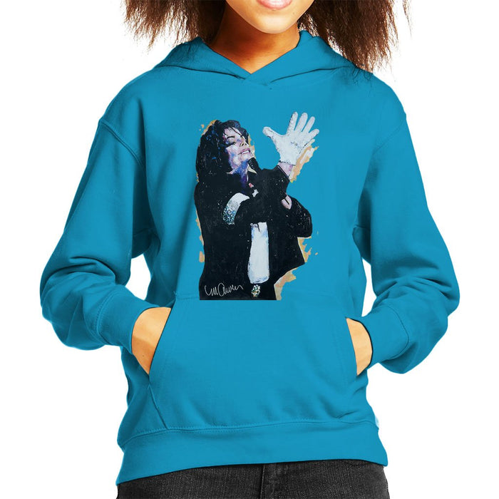 Sidney Maurer Original Portrait Of Michael Jackson White Glove Kids Hooded Sweatshirt - Kids Boys Hooded Sweatshirt