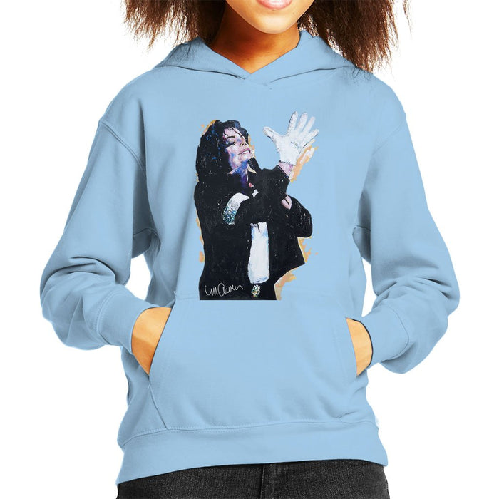 Sidney Maurer Original Portrait Of Michael Jackson White Glove Kids Hooded Sweatshirt - Kids Boys Hooded Sweatshirt