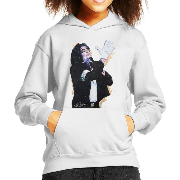 Sidney Maurer Original Portrait Of Michael Jackson White Glove Kids Hooded Sweatshirt - Kids Boys Hooded Sweatshirt