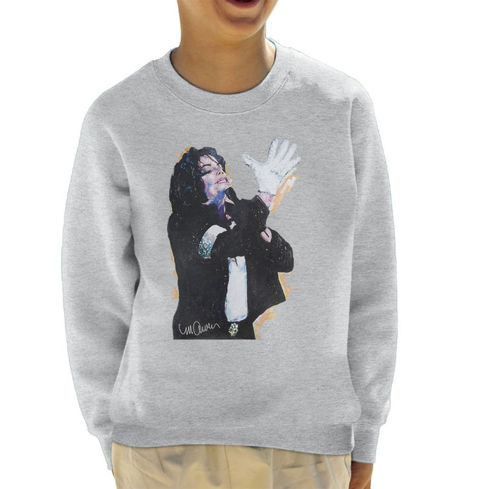 Sidney Maurer Original Portrait Of Michael Jackson White Glove Kids Sweatshirt - Kids Boys Sweatshirt