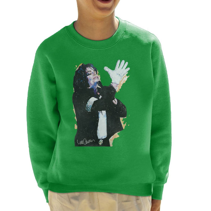 Sidney Maurer Original Portrait Of Michael Jackson White Glove Kids Sweatshirt - Kids Boys Sweatshirt