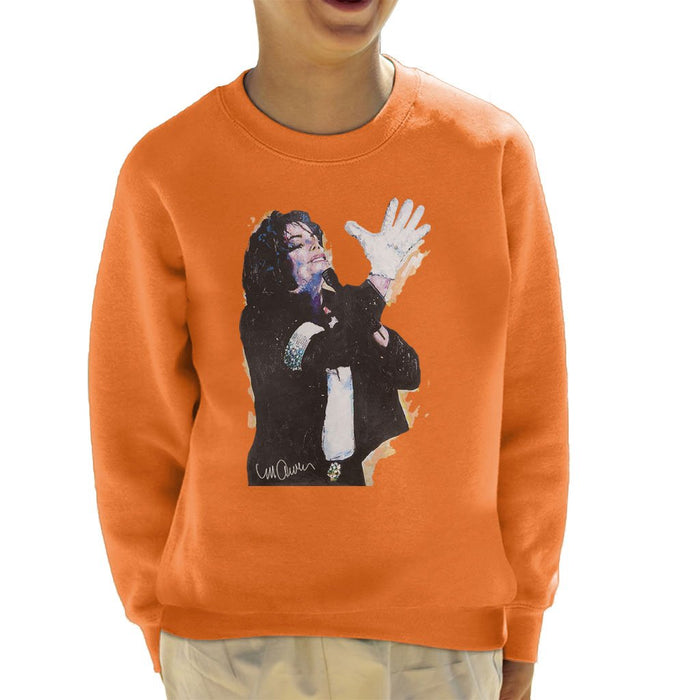 Sidney Maurer Original Portrait Of Michael Jackson White Glove Kids Sweatshirt - Kids Boys Sweatshirt