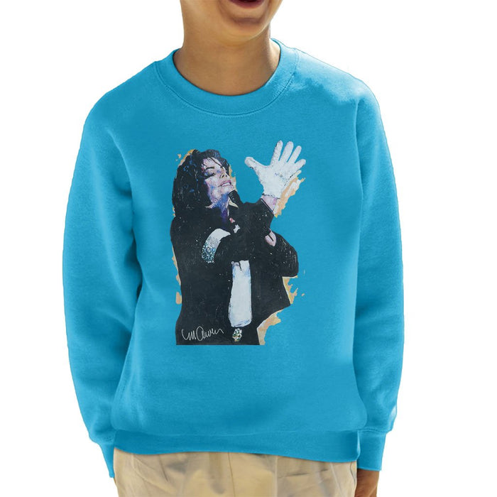 Sidney Maurer Original Portrait Of Michael Jackson White Glove Kids Sweatshirt - Kids Boys Sweatshirt