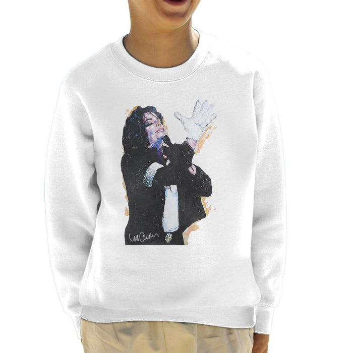 Sidney Maurer Original Portrait Of Michael Jackson White Glove Kids Sweatshirt - Kids Boys Sweatshirt