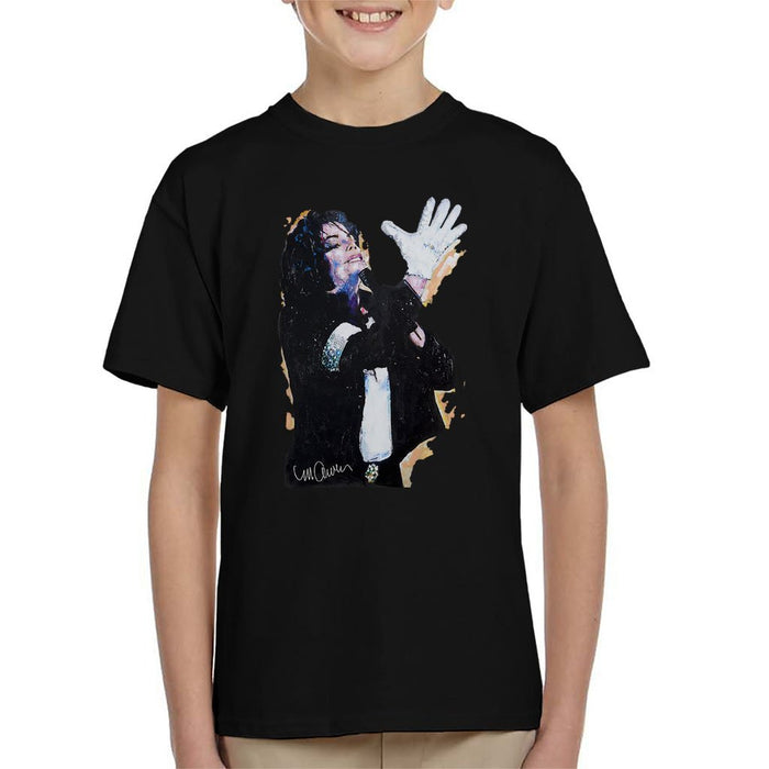 Sidney Maurer Original Portrait Of Michael Jackson White Glove Kids T-Shirt - Kids Boys T-Shirt