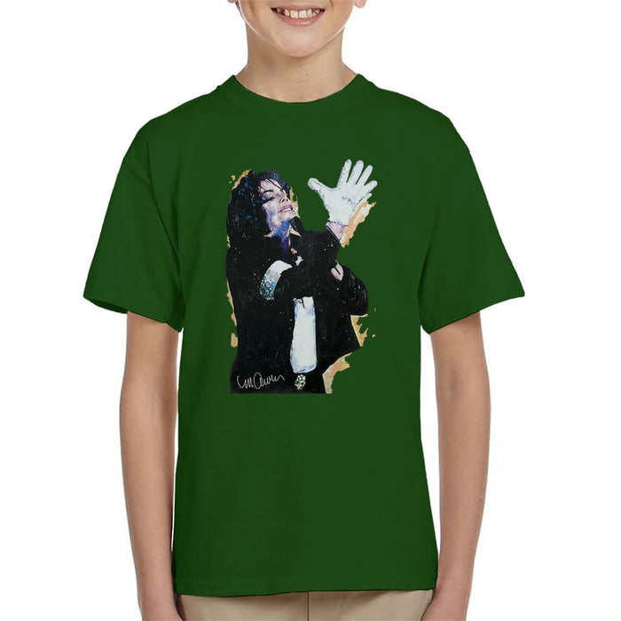 Sidney Maurer Original Portrait Of Michael Jackson White Glove Kids T-Shirt - Kids Boys T-Shirt