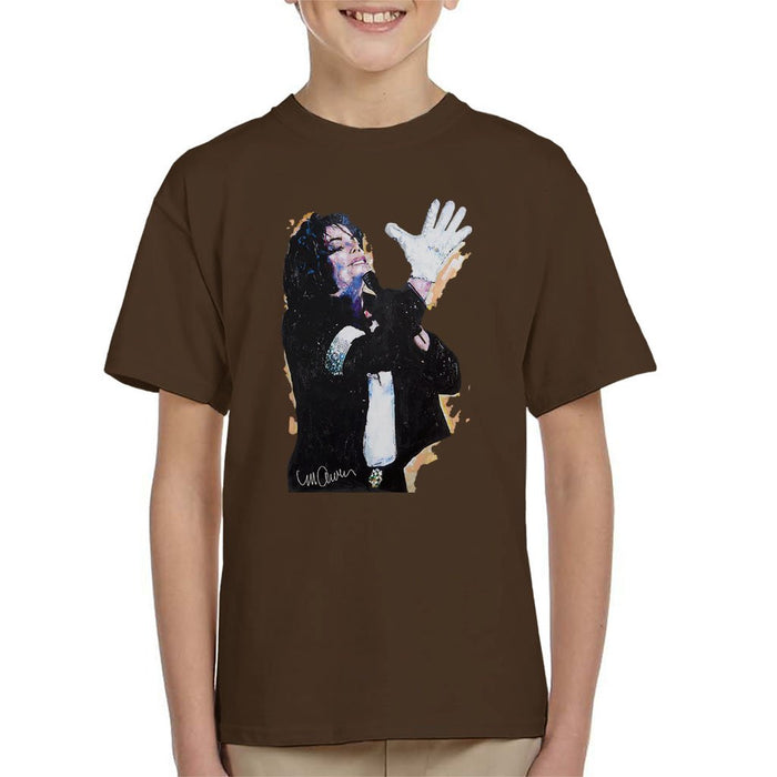 Sidney Maurer Original Portrait Of Michael Jackson White Glove Kids T-Shirt - Kids Boys T-Shirt
