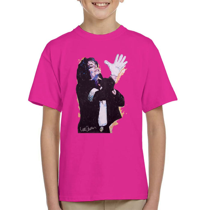 Sidney Maurer Original Portrait Of Michael Jackson White Glove Kids T-Shirt - Kids Boys T-Shirt