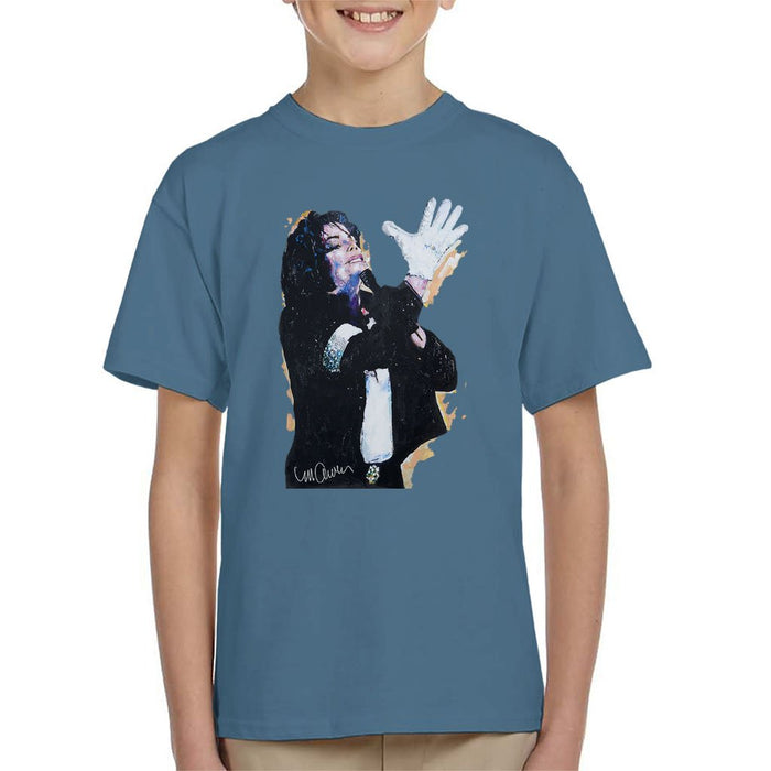 Sidney Maurer Original Portrait Of Michael Jackson White Glove Kids T-Shirt - Kids Boys T-Shirt