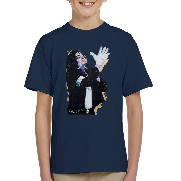 Sidney Maurer Original Portrait Of Michael Jackson White Glove Kids T-Shirt - Kids Boys T-Shirt