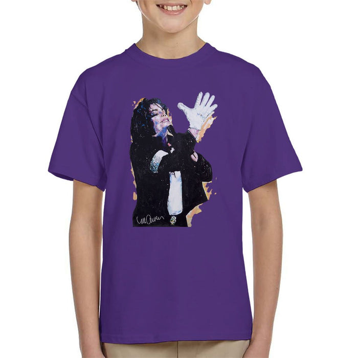 Sidney Maurer Original Portrait Of Michael Jackson White Glove Kids T-Shirt - Kids Boys T-Shirt