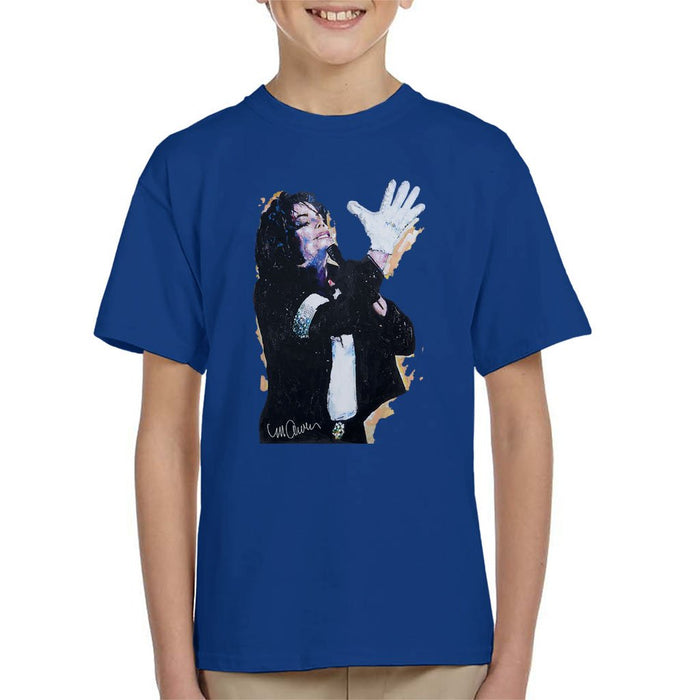 Sidney Maurer Original Portrait Of Michael Jackson White Glove Kids T-Shirt - Kids Boys T-Shirt