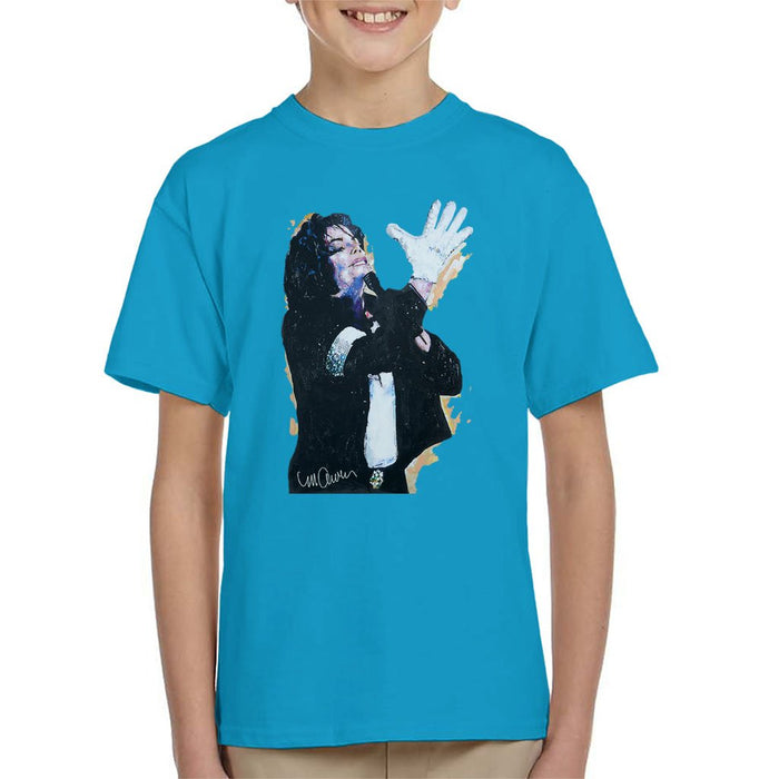 Sidney Maurer Original Portrait Of Michael Jackson White Glove Kids T-Shirt - Kids Boys T-Shirt